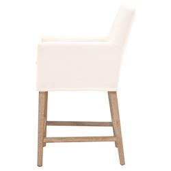 Danielle Modern Classic White Performance Slipcover Oak Wood Counter Stool|
