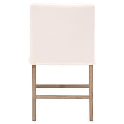 Danielle Modern Classic White Performance Slipcover Oak Wood Counter Stool|
