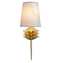 Worlds Away Delilah Hollywood 3 Leaf Gold Wall Sconce|