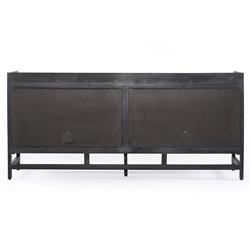 Corazon Global Bazaar Woven Natural Cane Black Wash Mango Wood Sideboard|
