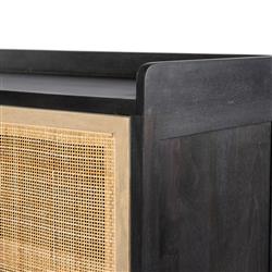 Corazon Global Bazaar Woven Natural Cane Black Wash Mango Wood Sideboard|