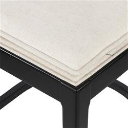 Tina Modern Cream Performance Upholstered Woven Cane Black Wood Counter Stool|