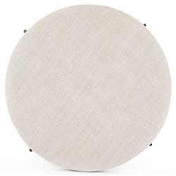 Eliza Industrial Cream Performance Brown Wood Black Iron Base Round Stool - Large|