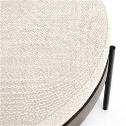 Eliza Industrial Cream Performance Brown Wood Black Iron Base Round Stool - Large|