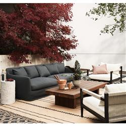 Cassandra Modern Classic Dark Grey Slipcovered Outdoor Sofa - 92"W|