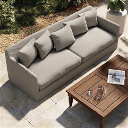 Cassandra Modern Classic Grey Slipcovered Outdoor Sofa - 92"W|