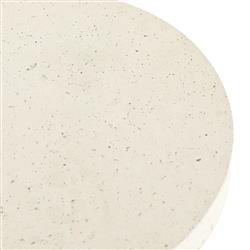 Serenity Industrial Loft Textured White Concrete Round Outdoor Pedestal End Table|