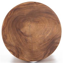 Lydia Global Bazaar Natural Teak Wood Round Outdoor Side End Table|