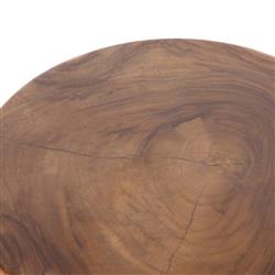Lydia Global Bazaar Natural Teak Wood Round Outdoor Side End Table|