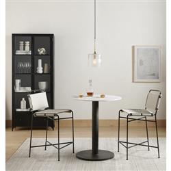 Katren Industrial Loft Black Iron Clear Glass Display Case|