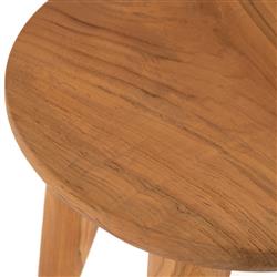 Zada Global Bazaar Natural Teak Wood Round Outdoor Side End Table|
