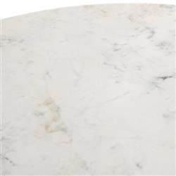 Parker Modern Classic Brown Aluminum White Marble Top Bistro Dining Table - 42"W|