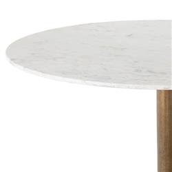 Parker Modern Classic Brown Aluminum White Marble Top Bistro Dining Table - 42"W|