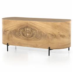 Khalil Modern Classic Brown Guanacaste Wood Executive Desk|