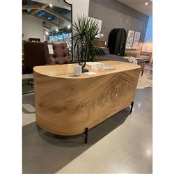 Khalil Modern Classic Brown Guanacaste Wood Executive Desk|
