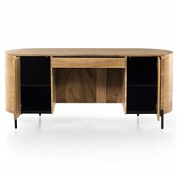 Khalil Modern Classic Brown Guanacaste Wood Executive Desk|