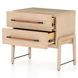 Matthew Modern Classic Brown Wood 2 Drawer Nightstand|