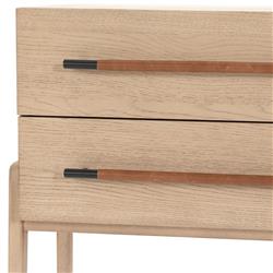 Matthew Modern Classic Brown Wood 2 Drawer Nightstand|