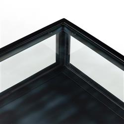 Katren Industrial Loft Black Iron Glass Shadow Box Top 4 Drawer Executive Desk|