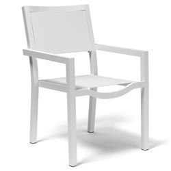 Jace Industrial Grey Performance Sling Outdoor Dining Arm Chair|