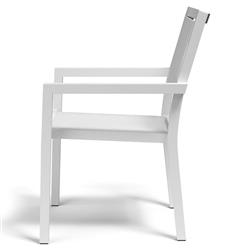 Jace Industrial Grey Performance Sling Outdoor Dining Arm Chair|