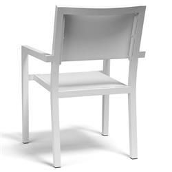 Jace Industrial Grey Performance Sling Outdoor Dining Arm Chair|