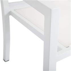 Jace Industrial Grey Performance Sling Outdoor Dining Arm Chair|