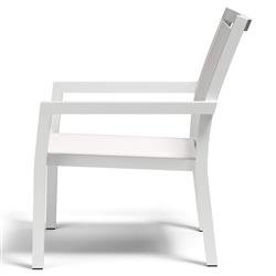 Jace Industrial Grey Performance Sling Outdoor Lounge Arm Chair|