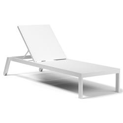 Jace Industrial White Sling Outdoor Chaise Lounge|