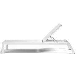 Jace Industrial White Sling Outdoor Chaise Lounge|