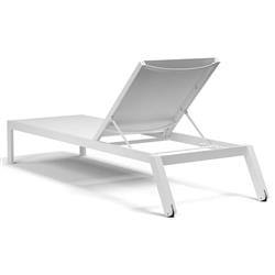 Jace Industrial White Sling Outdoor Chaise Lounge|