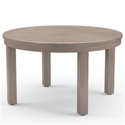 Ezra Modern Taupe Grey Aluminum Round Outdoor Dining Table - 50"W|