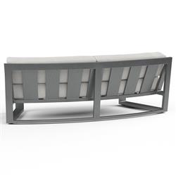 Finn Mid Century Grey Sunbrella Cushion Outdoor Curved Sofa|