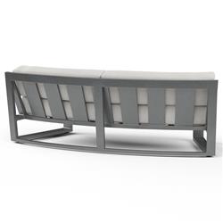 Finn Mid Century Grey Sunbrella Cushion Outdoor Curved Sofa|