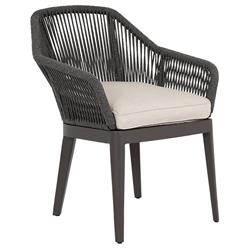 Levi Coastal Grey Aluminum White Sunbrella Outdoor Dining Chair|