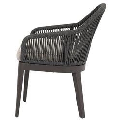 Levi Coastal Grey Aluminum White Sunbrella Outdoor Dining Chair|