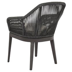 Levi Coastal Grey Aluminum White Sunbrella Outdoor Dining Chair|