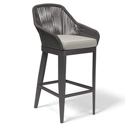 Levi Coastal Grey Performance Charcoal Grey Aluminum Outdoor Bar Stool|