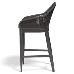 Levi Coastal Grey Performance Charcoal Grey Aluminum Outdoor Bar Stool|