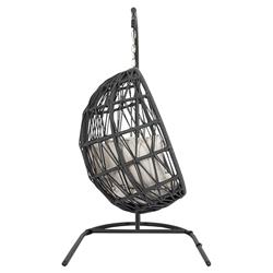 Levi Coastal Grey Aluminum White Sunbrella Outdoor Egg Chair|