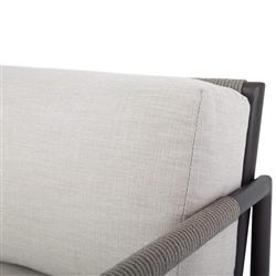 Aurora Mid Century Grey Aluminum Sunbrella Outdoor Lounge Arm Chair|