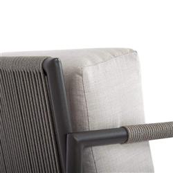 Aurora Mid Century Grey Aluminum Sunbrella Outdoor Lounge Arm Chair|