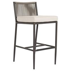 Aurora Mid Century Ash Cushion Graphite Aluminum Outdoor Counter Stool|