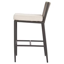 Aurora Mid Century Ash Cushion Graphite Aluminum Outdoor Counter Stool|