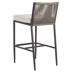 Aurora Mid Century Ash Cushion Graphite Aluminum Outdoor Counter Stool|