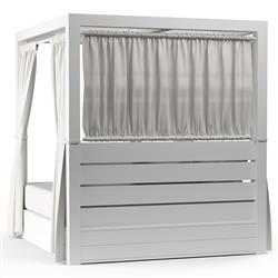 Roman Industrial Loft White Aluminum Resort Outdoor Daybed - King|