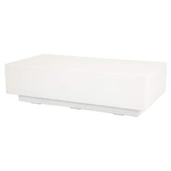 Charlie Modern White Glass Fiber Concrete Rectangular Outdoor Coffee Table|