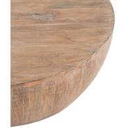 Jacob Rustic Lodge Washed Wood Round Drum Coffee Table - Small|