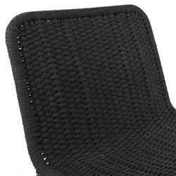 Ruben Coastal Beach Dark Grey Rope Black Aluminum Outdoor Lounge Side Chair|