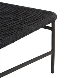 Ruben Coastal Beach Dark Grey Rope Black Aluminum Outdoor Lounge Side Chair|
